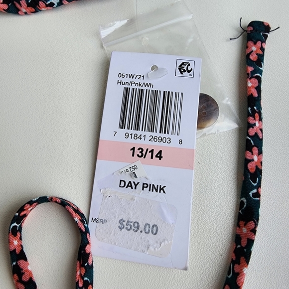 NWT $60 B DARLIN Womens Pink Black Crochet-trim Collar Mini Dress 13/14 - Picture 10 of 16